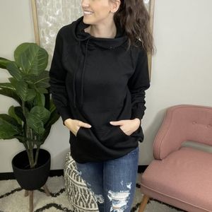 🆕️Assymetrical side tie hoodie